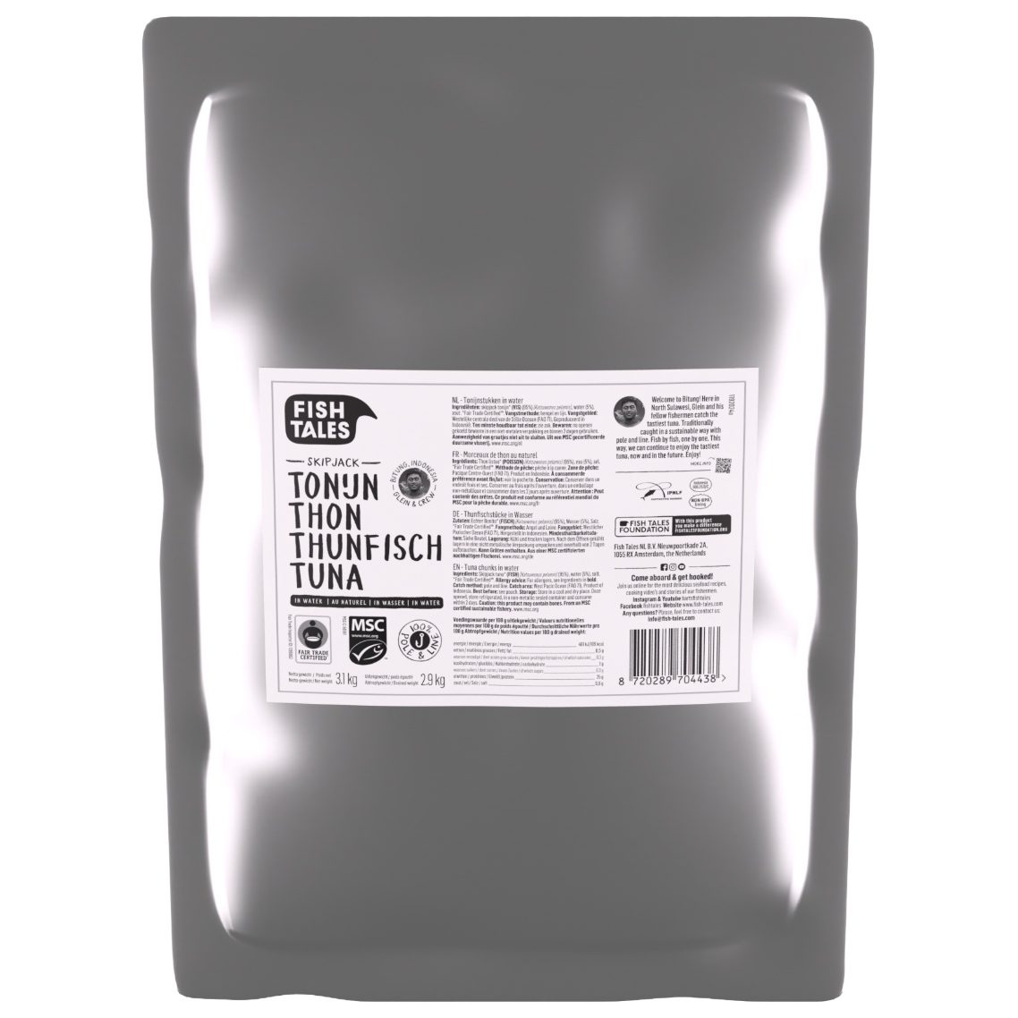 Fish Tales Skipjack Tonijn Pouch (4x3,1:2,9 KG) - webshop